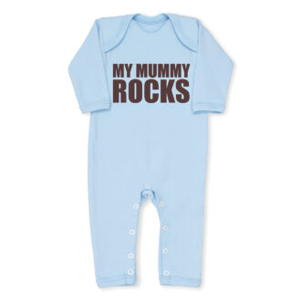 My Mummy Rocks Cool Blue Baby grow