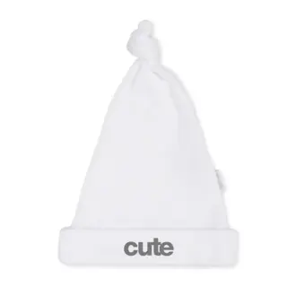 CUTE Baby Hat – White with Silver