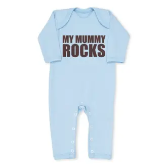 My Mummy Rocks Cool Blue Baby grow