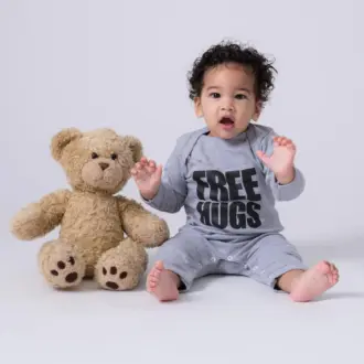 FREE HUGS Baby Grow – alternative view