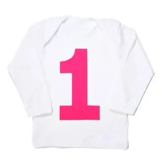 I AM 1! First Birthday T-shirt – Pink on White