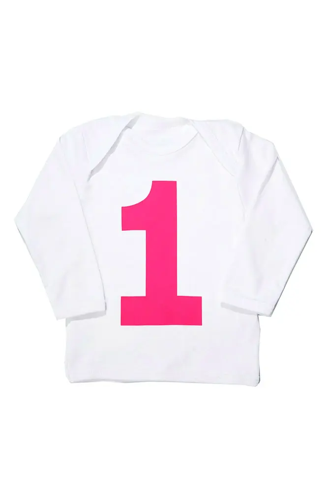 I AM 1! First Birthday T-shirt – Pink on White