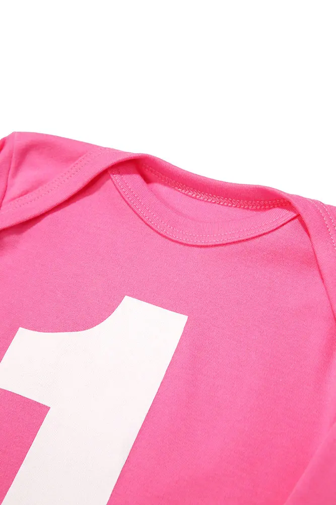 I AM 1! First Birthday T-shirt – Candy Pink – lifestyle image