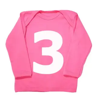 I AM 3! Birthday T-shirt – Baby Pink