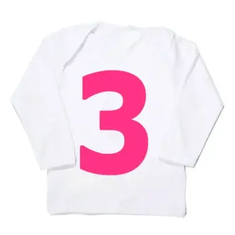 I AM 3! Birthday T-shirt – Pink on White
