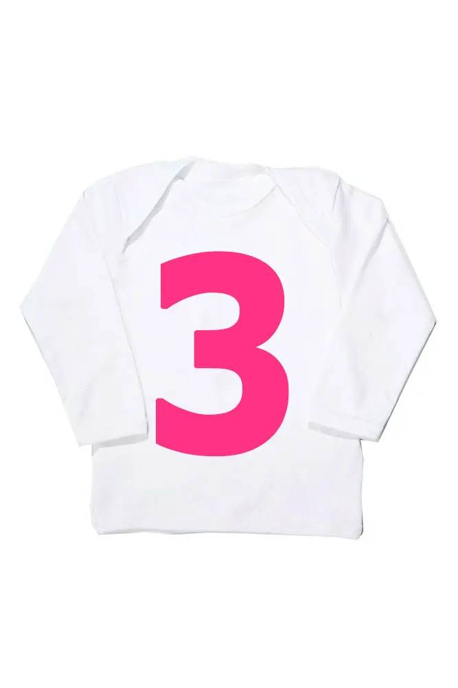 I AM 3! Birthday T-shirt – Pink on White