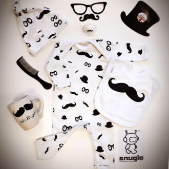 MOUSTACHE PATTERN newborn baby gift set for boys and girls