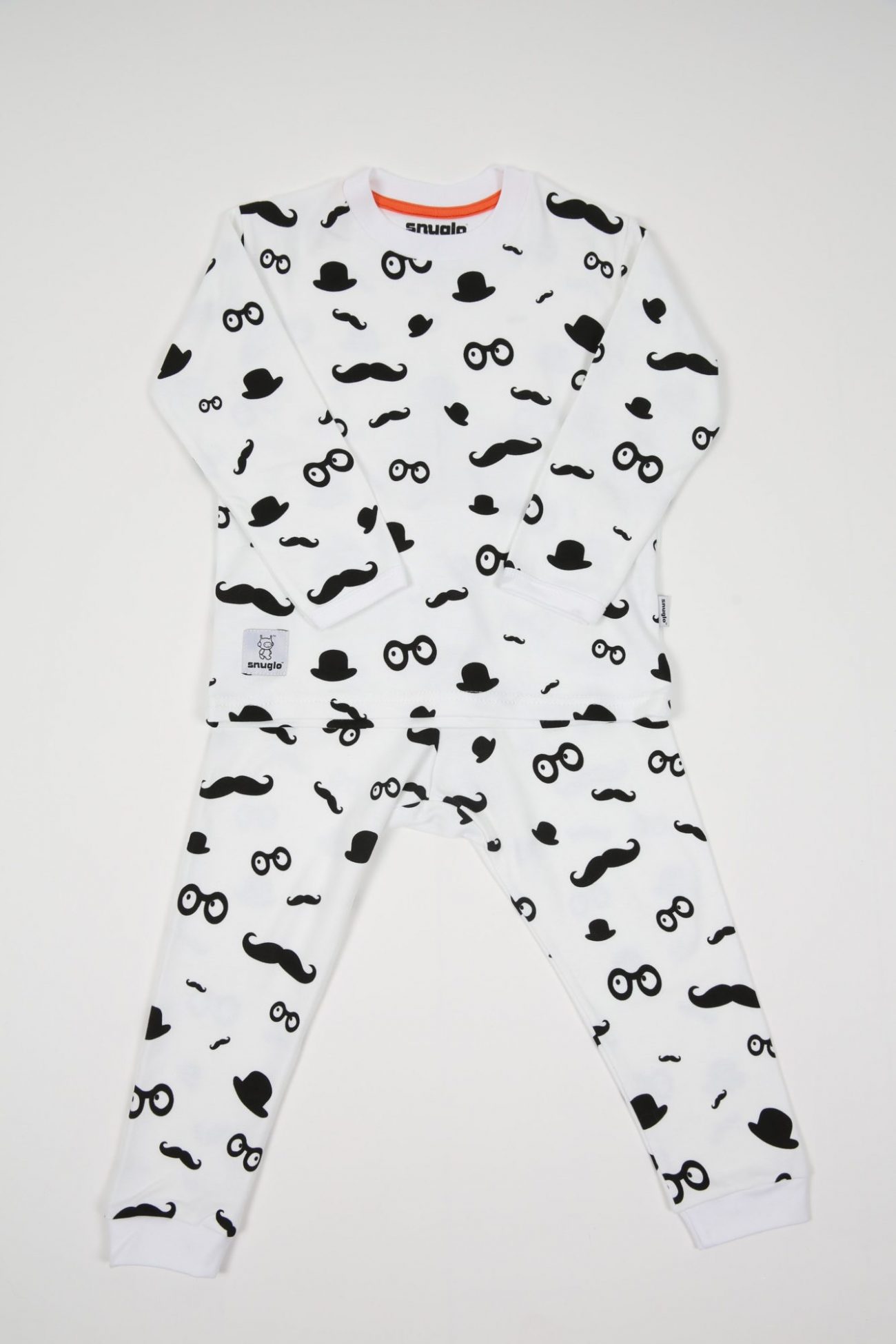Moustache Pattern Kids Pyjamas by Snuglo - Image 2