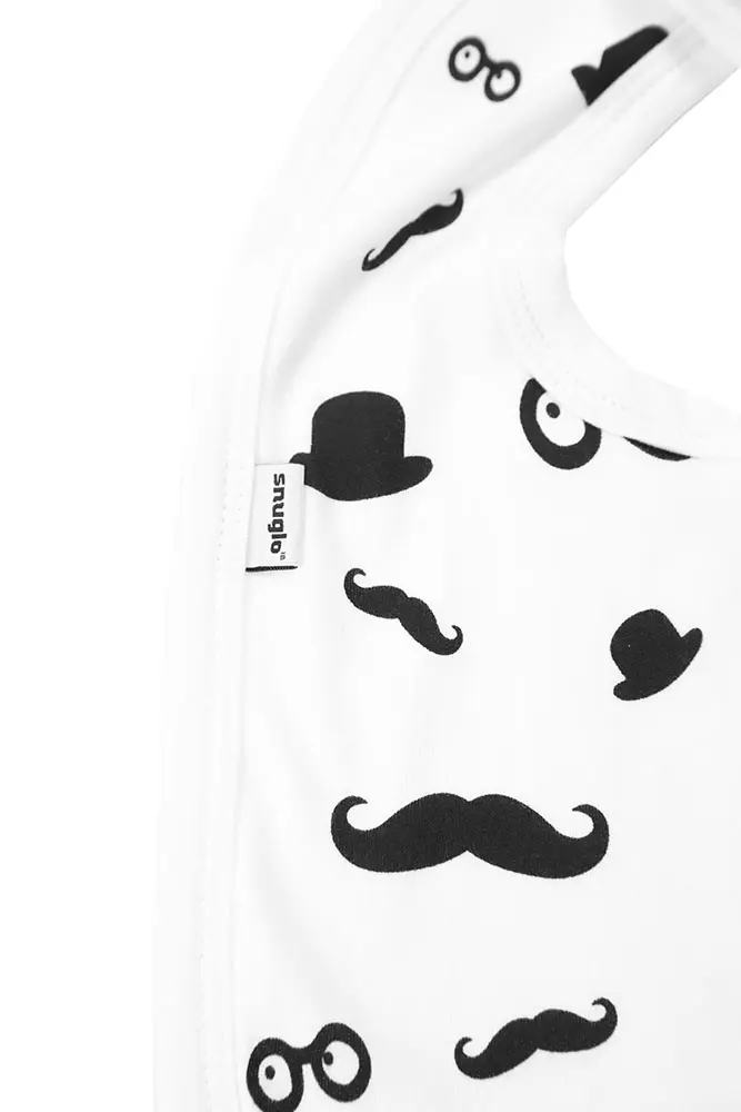 Moustache Pattern Bib – alternative view