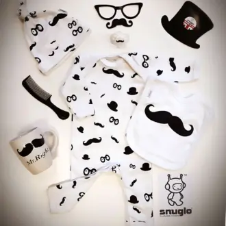 MOUSTACHE PATTERN newborn baby gift set for boys and girls