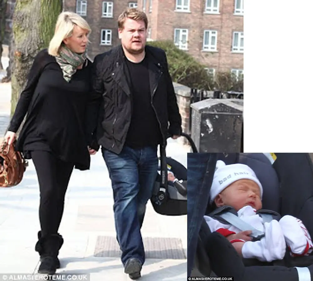 James Corden’s baby in Snuglo