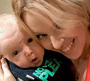 Kylie and baby Ethan