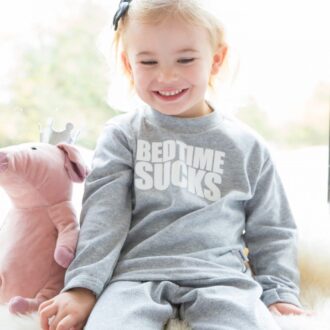 Bedtime Sucks Grey Kids Pyjamas by Snuglo