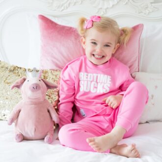 Bedtime Sucks pink Kids Pyjamas by Snuglo