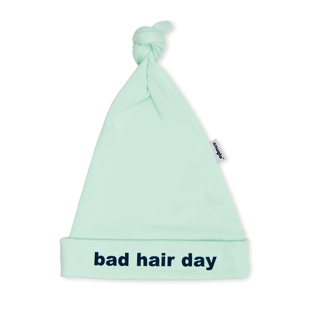 BAD HAIR DAY Baby Hat – Mint with Navy
