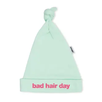 BAD HAIR DAY Baby Hat – Mint with Pink