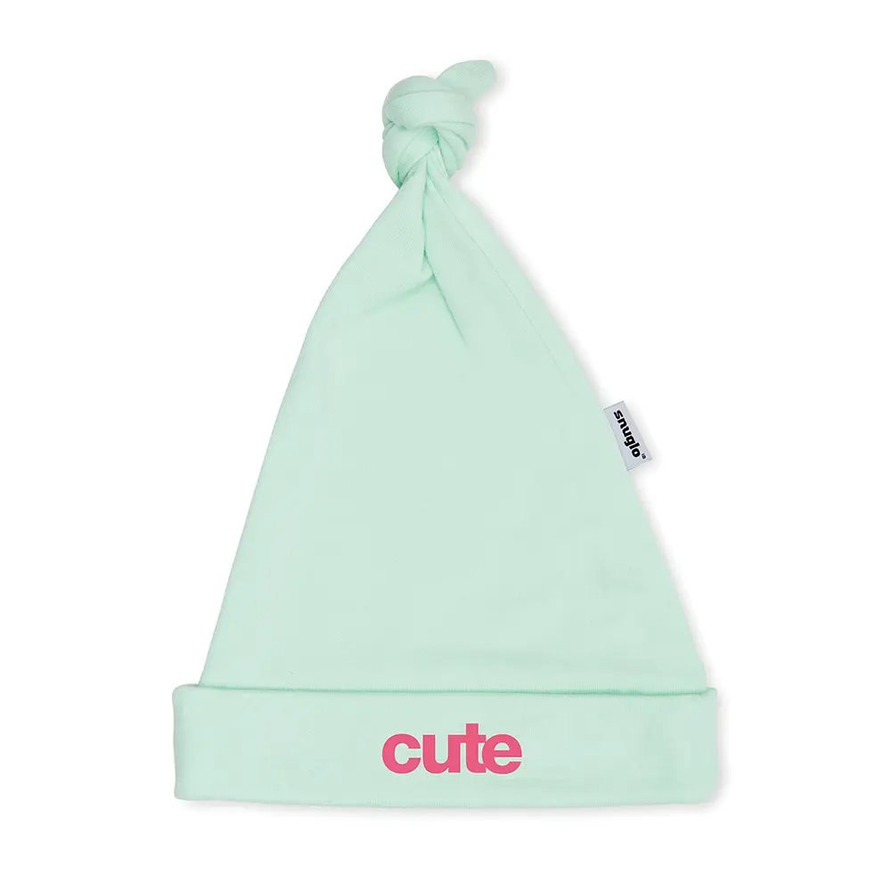 CUTE Baby Hat – Mint with Pink