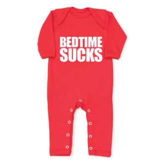 BEDTIME SUCKS red all-in-one