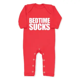 BEDTIME SUCKS red all-in-one