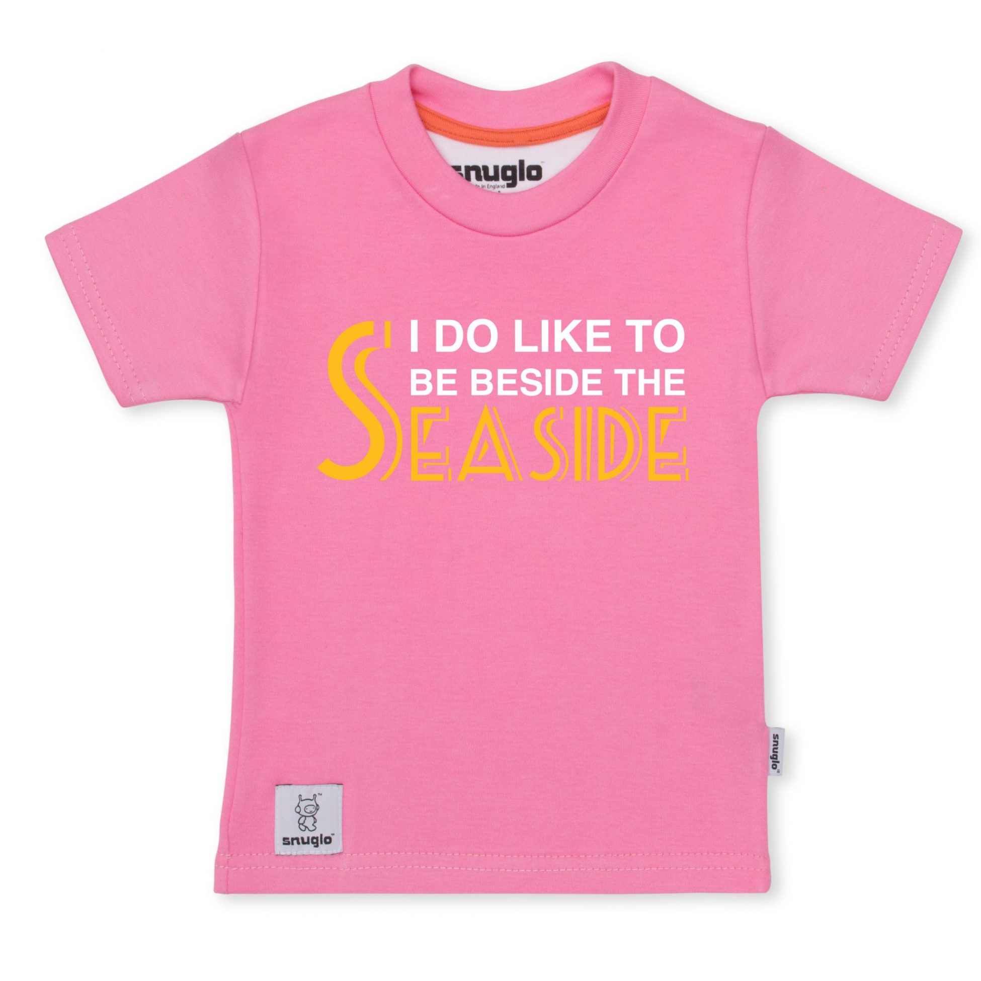I do like to be beside the seaside pink kids t shirt