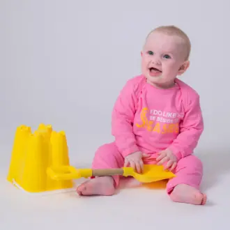 I do like to be beside the seaside pink Baby Grow All-in – One