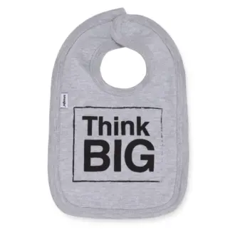 Think Big Cotton Baby Bib Grey