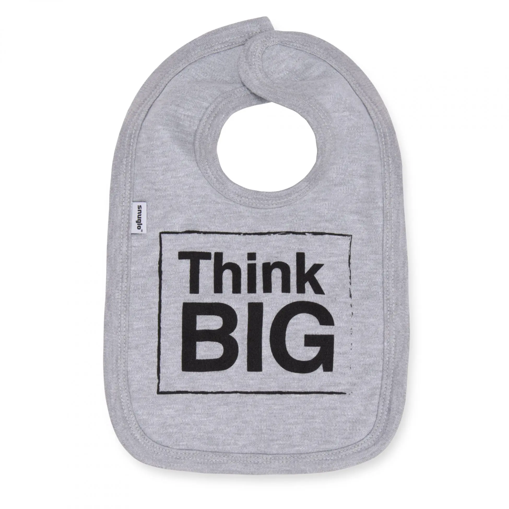Think Big Cotton Baby Bib Grey