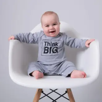 Think Big grey Baby Grow All-in – One