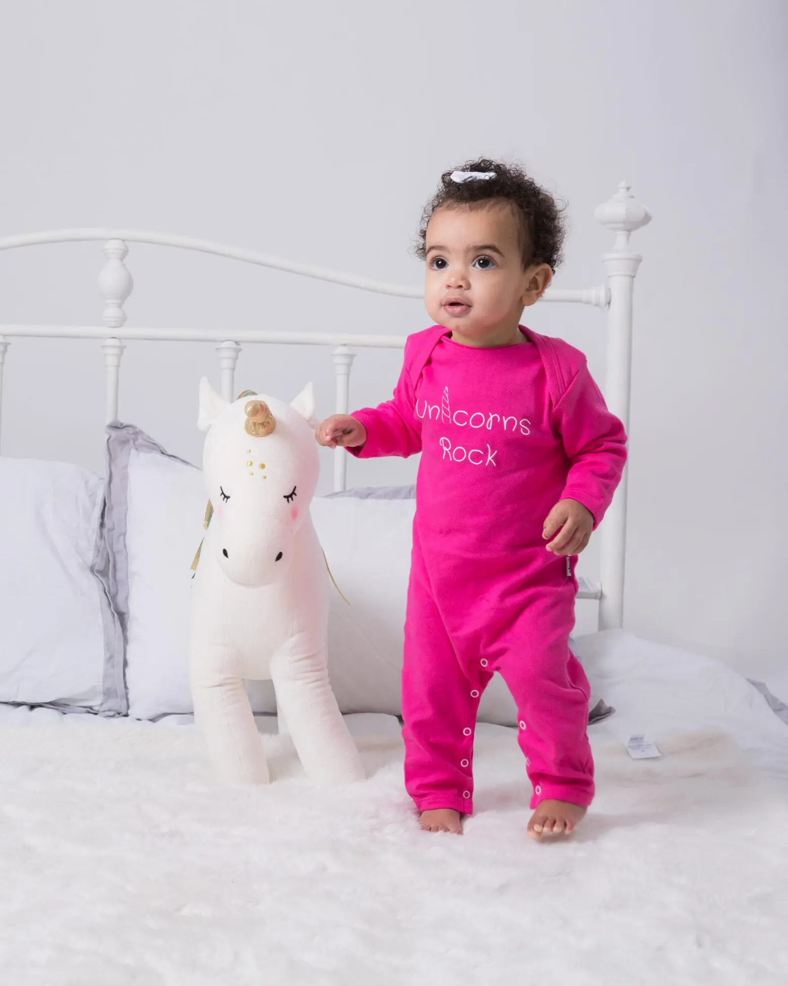 Unicorns Rock pink Baby Grow All-in – One – alternative view