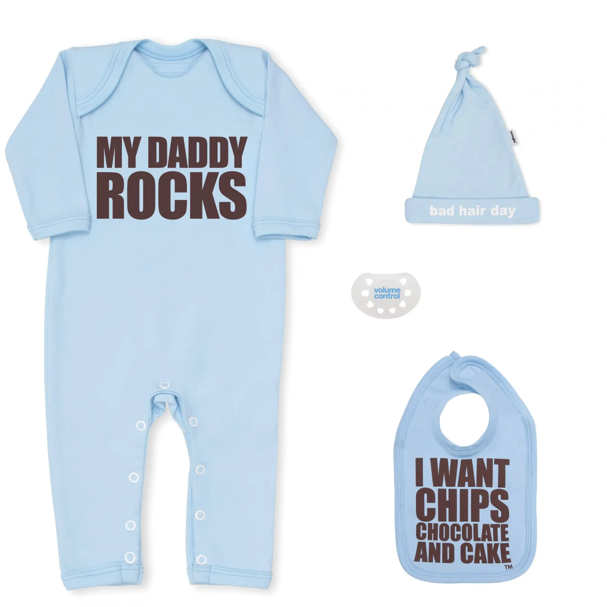 My Daddy Rocks Blue Newborn Baby Gift Set