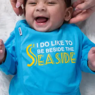 I do like to be beside the seaside blue Baby Grow All-in – One