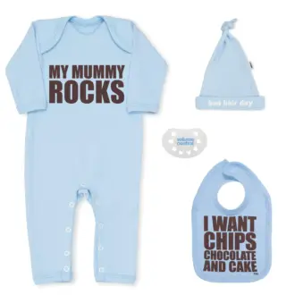 My Mummy Rocks Blue Newborn Baby Gift Set