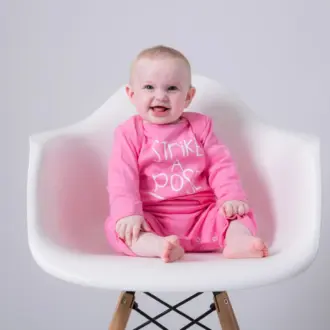 Strike A Pose pink Baby Grow All-in – One