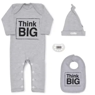 Think Big Grey Newborn Baby Gift Set