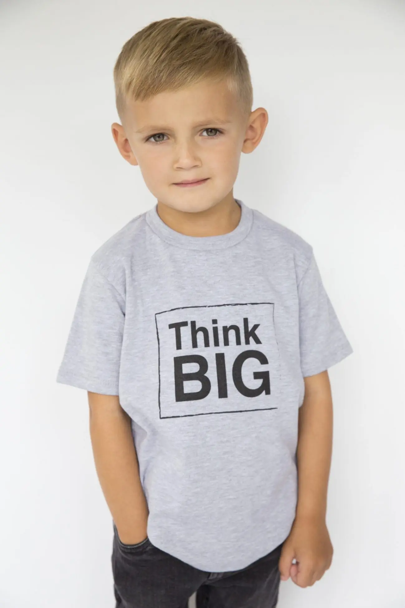 Think Big marl grey kids T-shirt