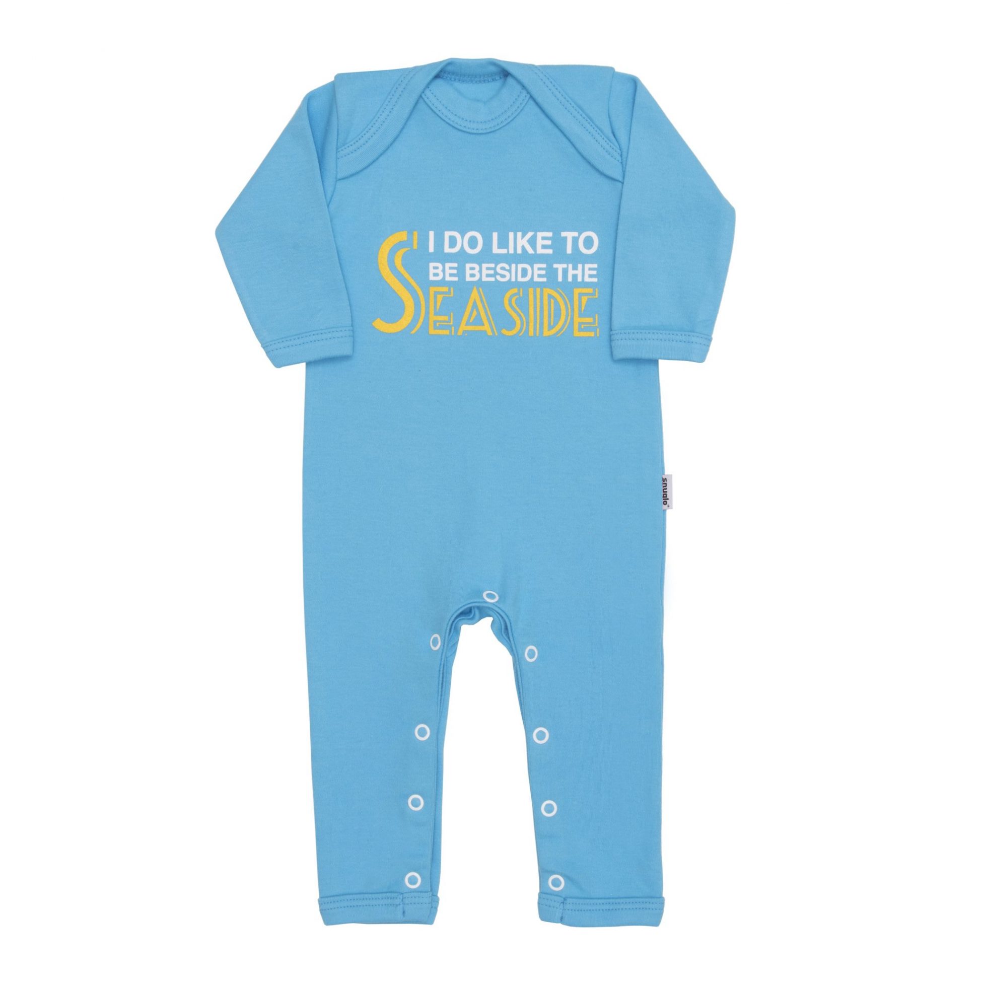 I do like to be beside the seaside blue baby grow / all in one - Image 3