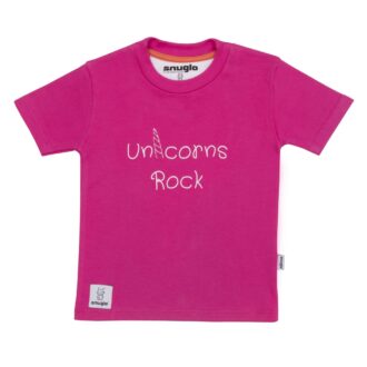 Unicorns Rock pink kids t shirt