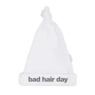 BAD HAIR DAY Baby Hat – White
