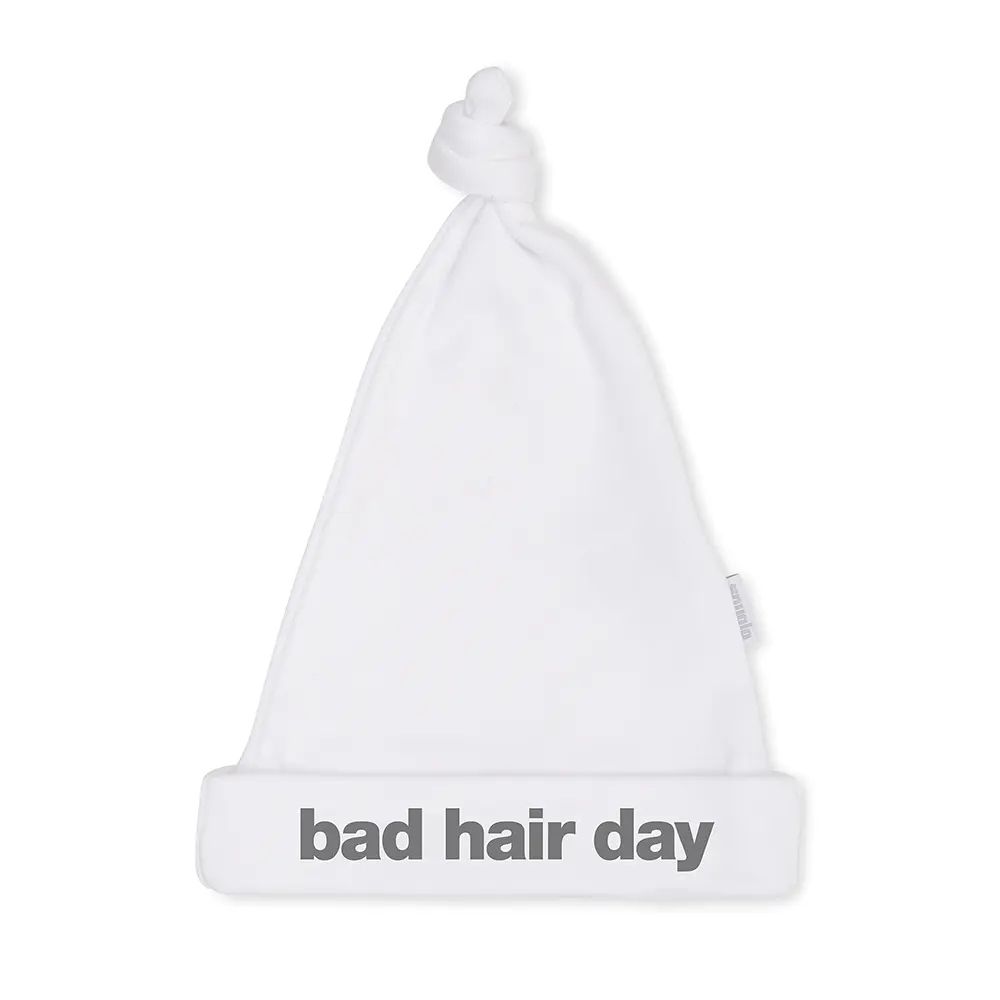BAD HAIR DAY Baby Hat – White