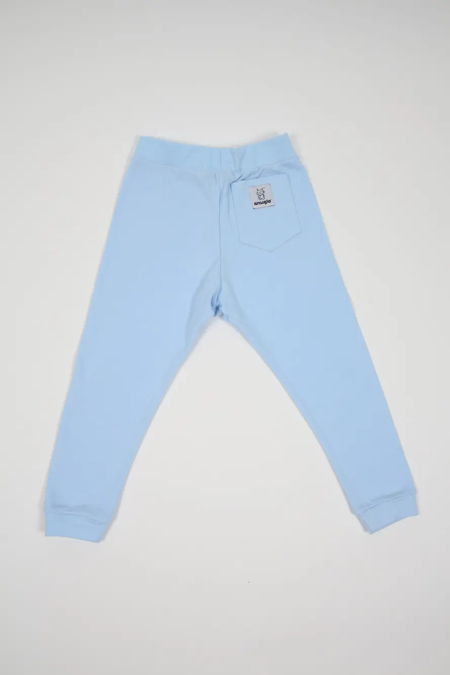 BEDTIME SUCKS BABY BLUE KIDS PYJAMAS BY SNUGLO – close-up view