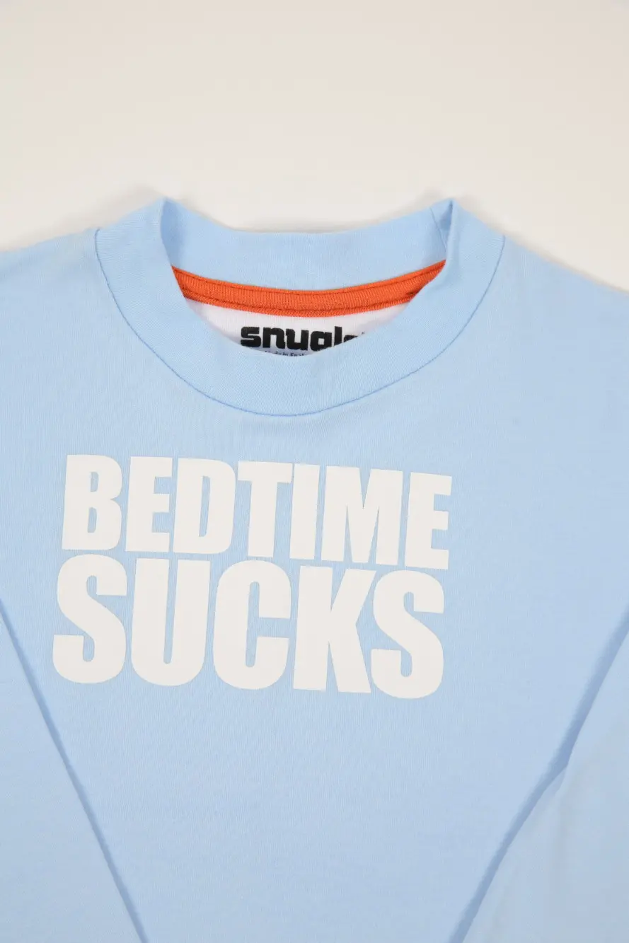 BEDTIME SUCKS BABY BLUE KIDS PYJAMAS BY SNUGLO – alternative view