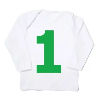 1st Birthday top, Number 1 Celebration T-shirt – Green
