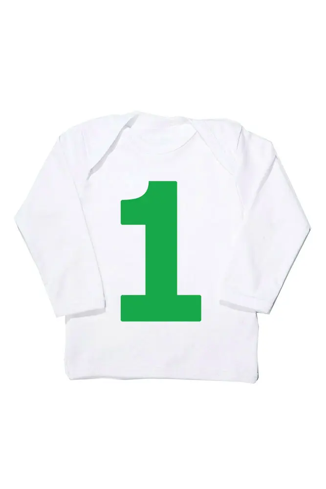 1st Birthday top, Number 1 Celebration T-shirt – Green