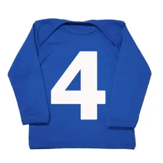 4th Birthday top I AM 4! Birthday Number Celebration T-shirt – Blue
