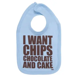 I WANT CHIPS Cool Baby Boy Bib