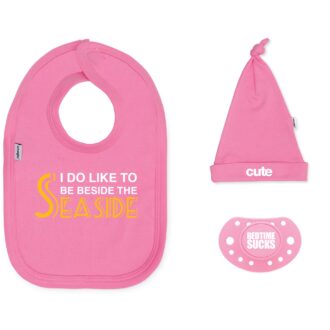 seaside pink baby gift set