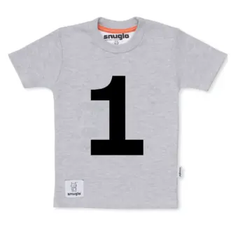 1st Birthday top, Number 1 Celebration T-shirt – Grey