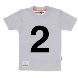 2nd Birthday top Number 2 Celebration T-shirt – Grey