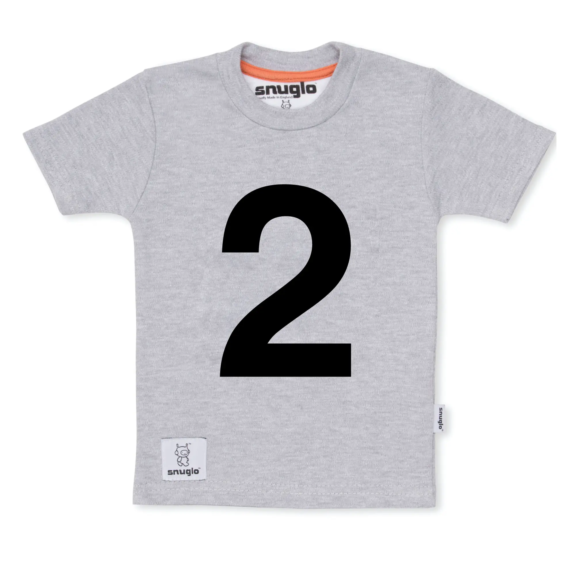 2nd Birthday top Number 2 Celebration T-shirt – Grey